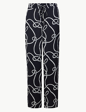 Side Stripe Printed Wide Leg Trousers Image 2 of 5