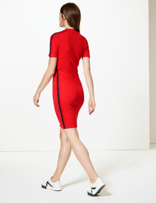 bodycon dress with side stripe