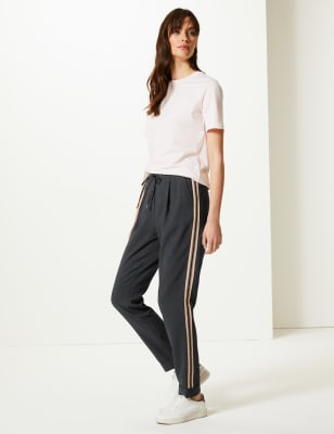 grey side stripe trousers