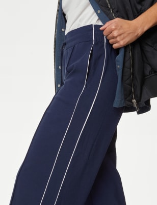 Side Stripe Wide Leg Joggers, M&S Collection