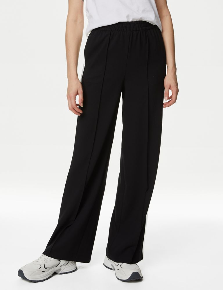 Side Stripe Wide Leg Trousers, M&S Collection
