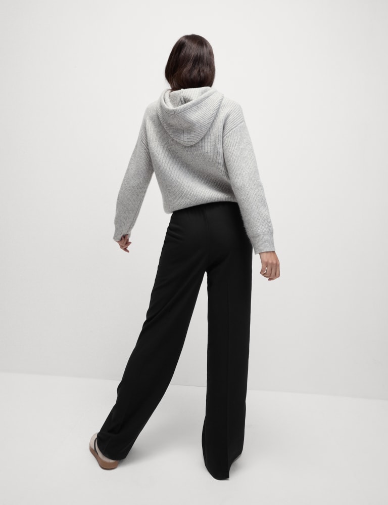 Woven Elasticated Waist Wide Leg Trousers, M&S Collection