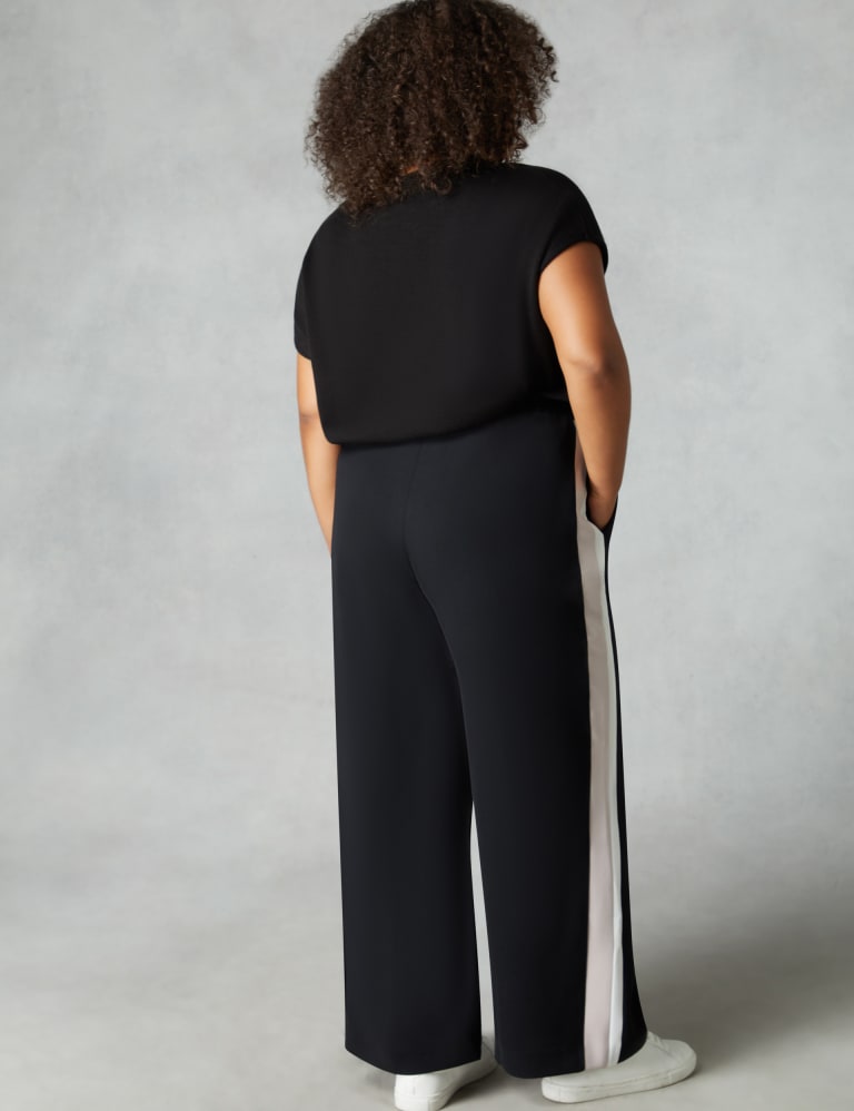 Side Stripe Wide Leg Trousers Live Unlimited London M S