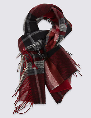 Side Tassel Checked Scarf Image 2 of 4
