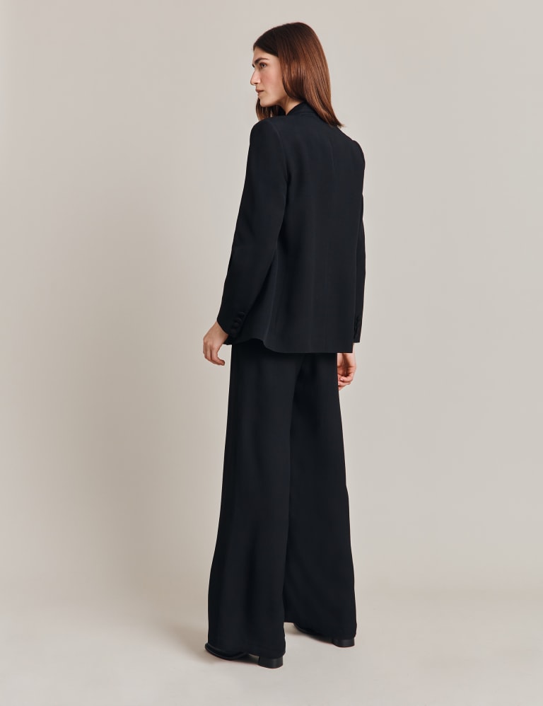 Side zip wide leg trousers cheap