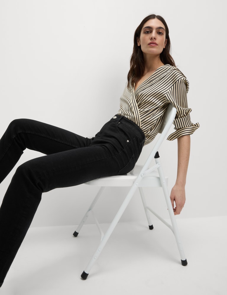 Stretchy straight leg jeans hot sale