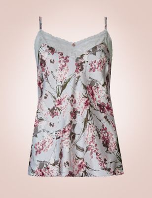 Silk & Lace Floral Printed Camisole Image 2 of 4