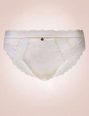 Silk & Lace High Leg Knickers Image 2 of 5