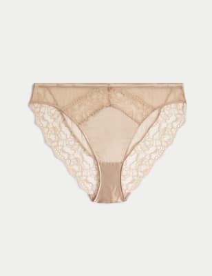 Silk & Lace High Leg Knickers Image 2 of 6