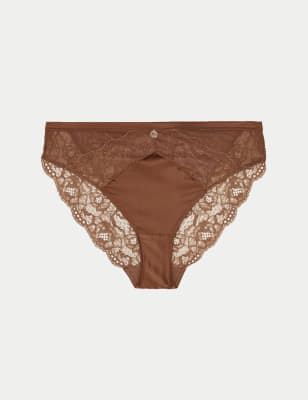 Silk & Lace High Leg Knickers Image 2 of 6