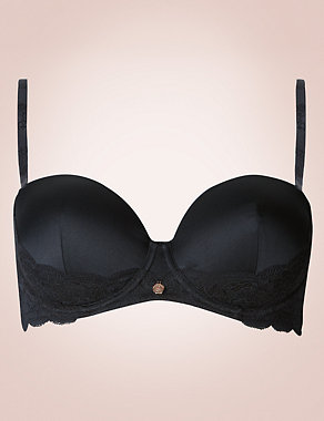 Silk & Lace Multiway Padded Balcony Bra A-DD Image 2 of 8