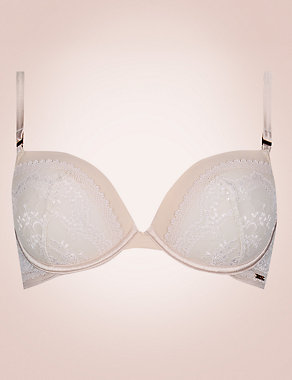Silk & Lace Padded Underwired Balcony Bra A-E Image 2 of 6