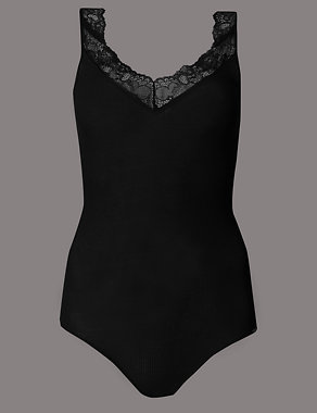 Silk & Modal Thermal Lace Body Image 2 of 3