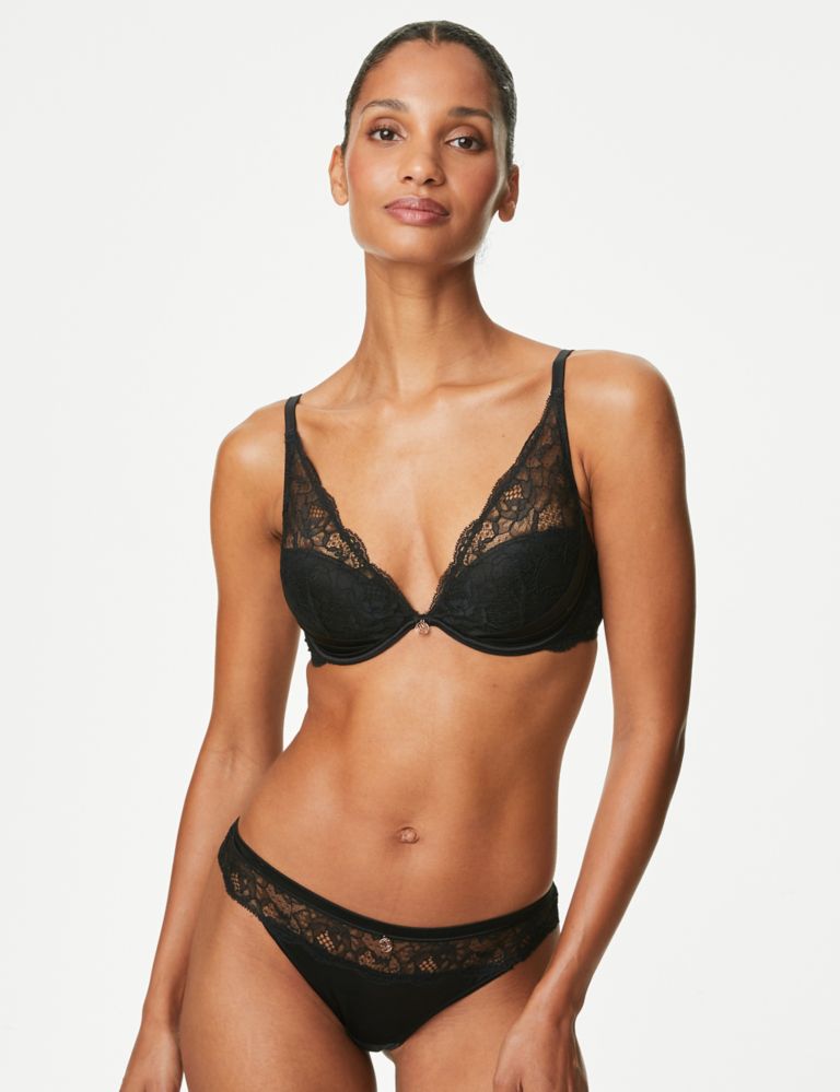 M&S ROSIE Mesh & Lace High Apex Plunge Silhouette Padded Bra Size UK 36B -  NEW 5000212273532 on eBid Canada