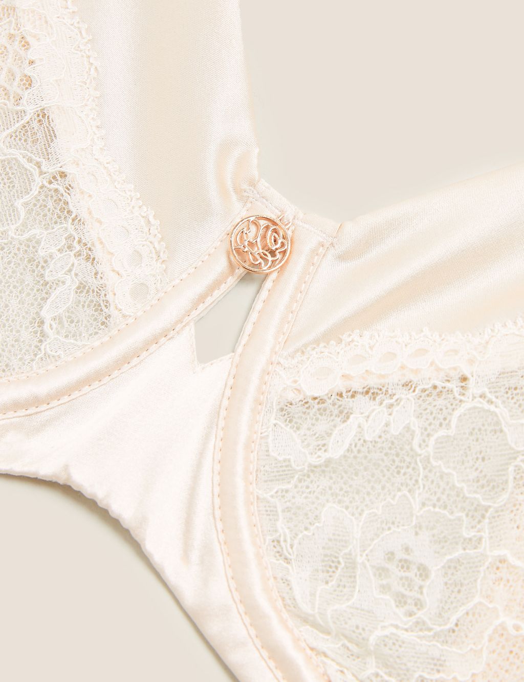 Silk Blend & Lace Wired Balcony Bra F-H 1 of 3