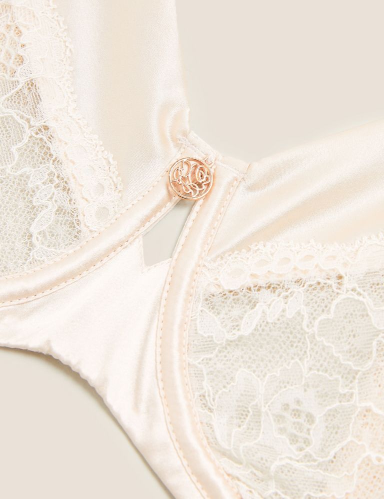 Silk Blend & Lace Wired Balcony Bra F-H 2 of 3