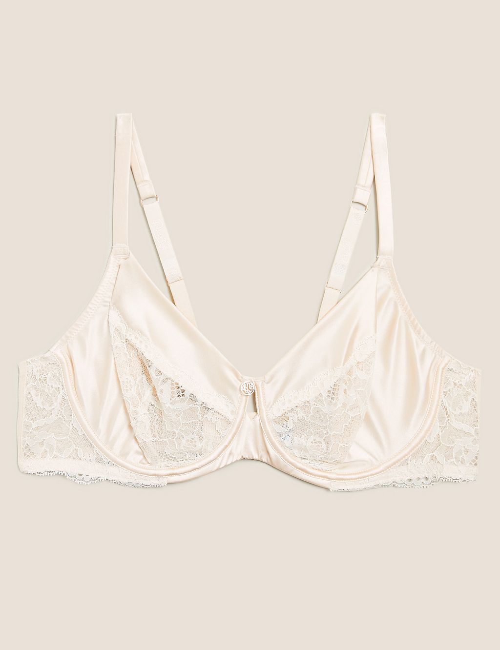 Silk Blend & Lace Wired Balcony Bra F-H 3 of 3