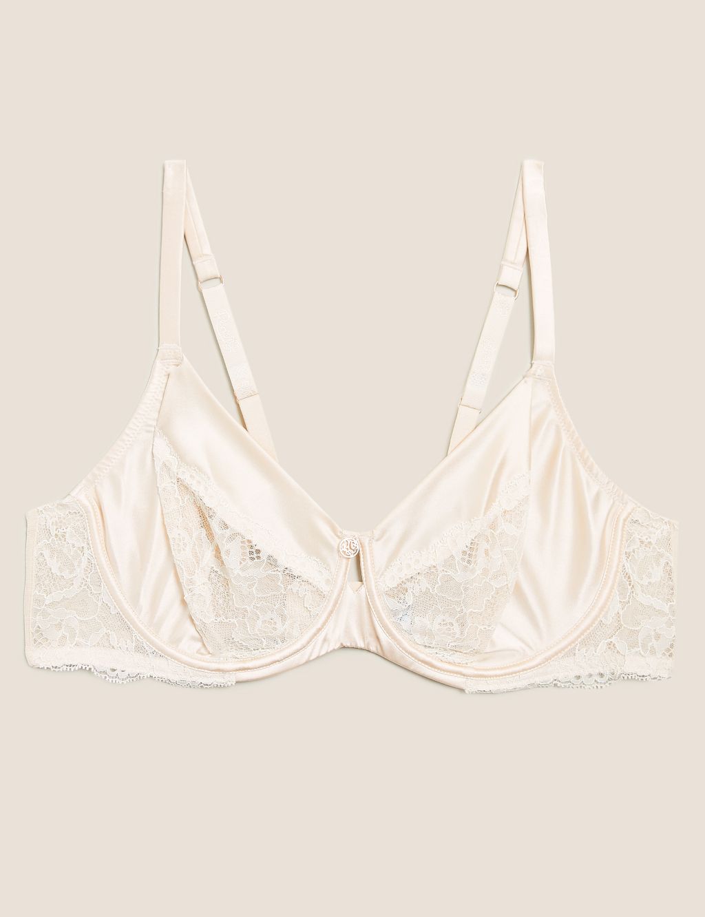 Silk Blend & Lace Wired Balcony Bra F-H 3 of 3