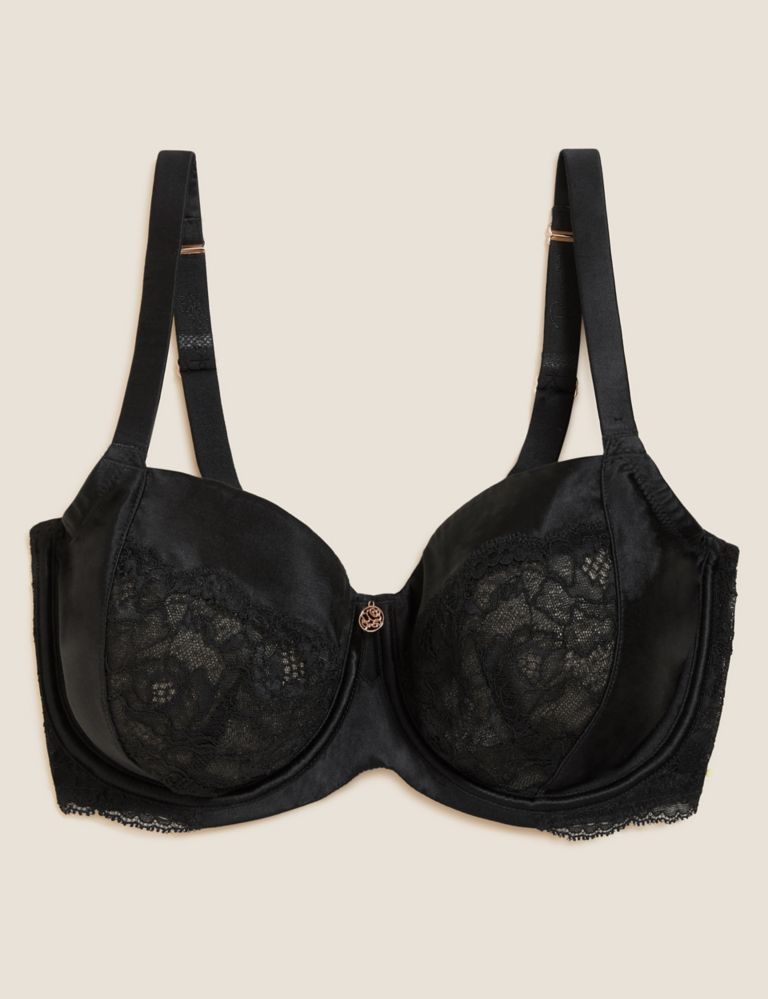 Silk Blend & Lace Wired Balcony Bra F-H 2 of 7