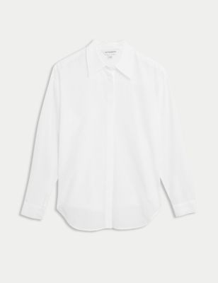 Silk Blend Collared Long Sleeve Shirt Image 2 of 5