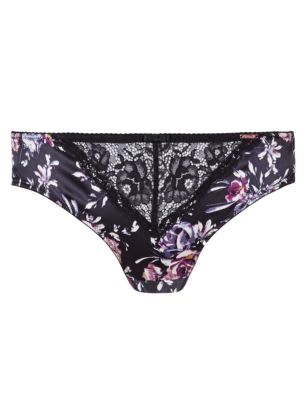 Silk Brazilian Knickers with French Designed Rose Lace Image 2 of 4