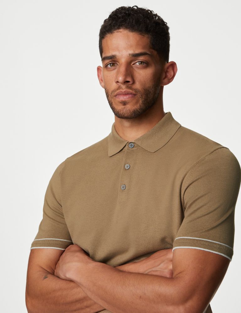Silk Cotton Knitted Polo Shirt 4 of 5