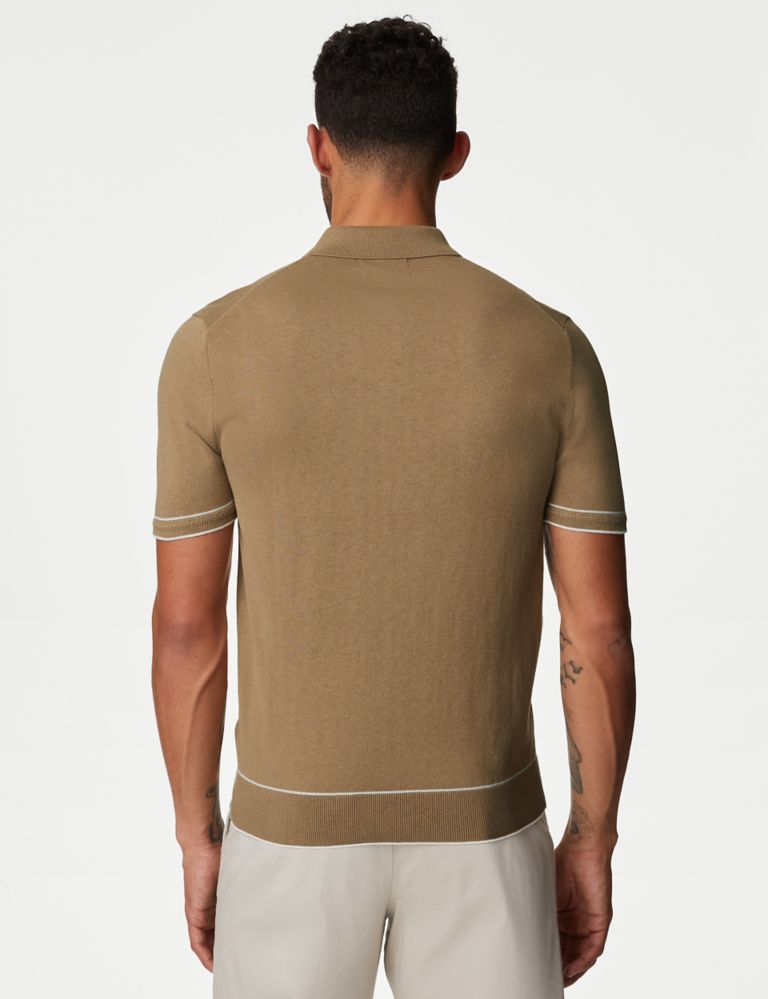Silk Cotton Knitted Polo Shirt 5 of 5