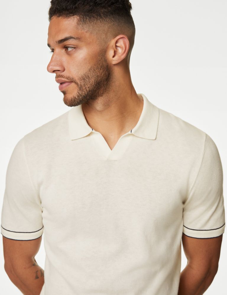 Silk Cotton Knitted Polo Shirt 1 of 6