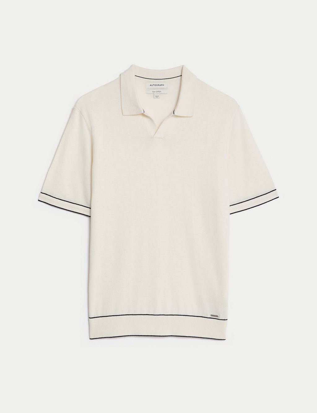 Silk Cotton Knitted Polo Shirt 1 of 6
