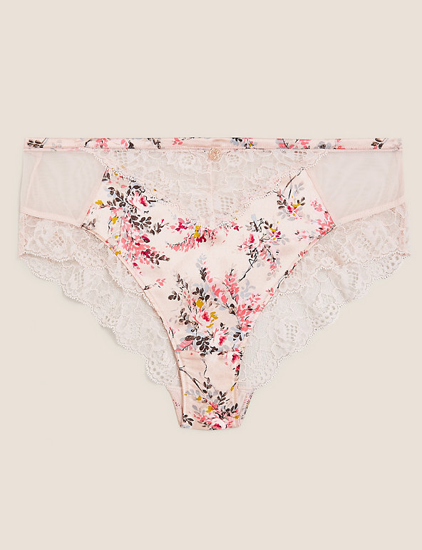 M /& S Taille 14 Coton Riche Haute Jambe Knickers Culottes Slips Rose Rose