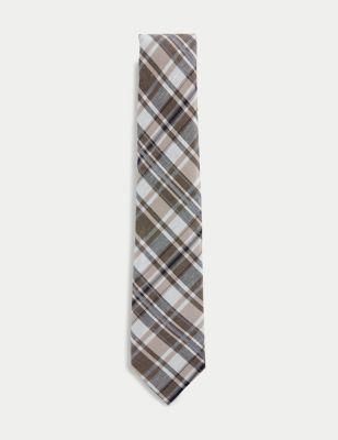 Silk Rich Checked Tie Image 1 of 2