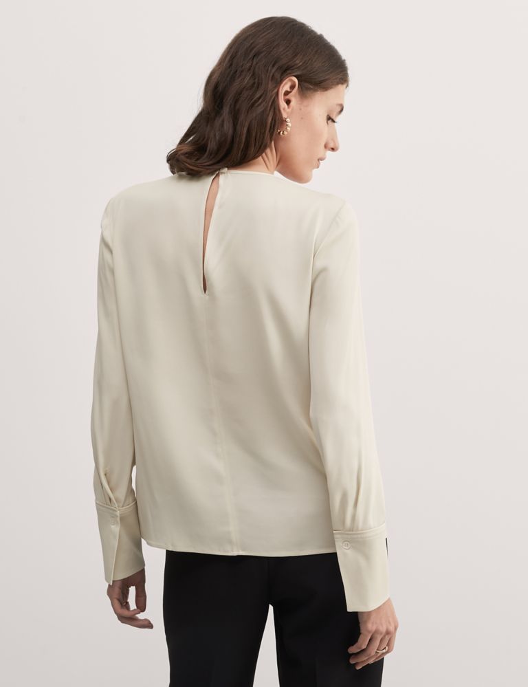 Silk Rich Gathered Neck Blouse 7 of 8