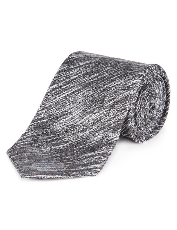 Silk Rich Textured Tie with Linen Image 1 of 1