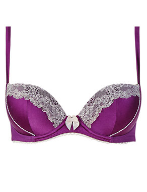 Silk Underwired Padded Push-Up Balcony Bra A-E Image 2 of 4
