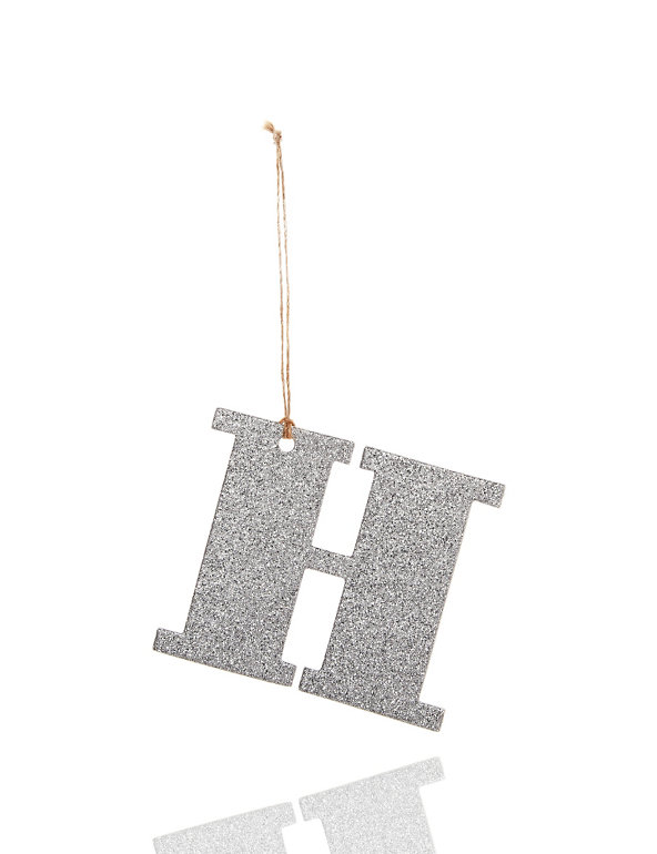 Silver Glitter H Letter Image 1 of 1