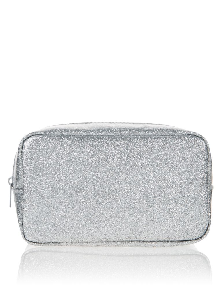 Silver Glitter Makeup Bag 1 of 2