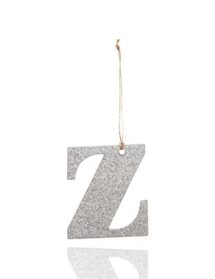 Silver Glitter Z Letter Image 1 of 1
