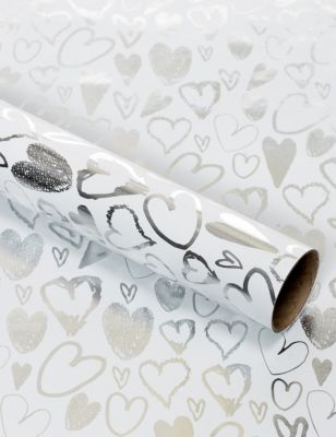 Silver Hearts Roll Wrap Image 1 of 2