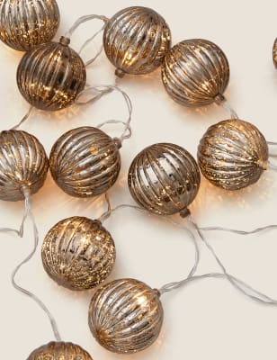 Silver Light Up Bauble Garland Image 2 of 7
