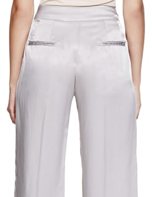 Silver cropped shop trousers