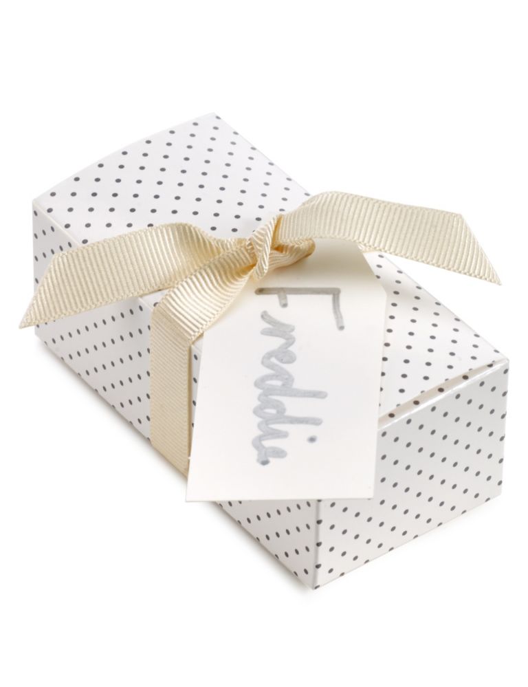 Silver Milk Chocolate Heart Wedding Favours in a Dotty Box with Cream Ribbon - Pack of 25 4 of 6