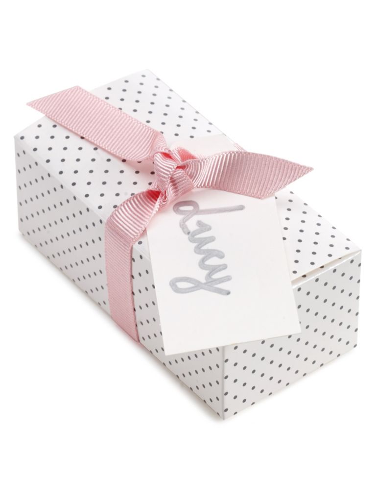 Silver Milk Chocolate Heart Wedding Favours in a Dotty Box with Pink Ribbon - Pack of 25 4 of 6