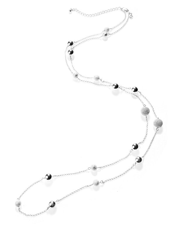 Silver Plated Assorted Bead Long Necklace Image 1 of 1