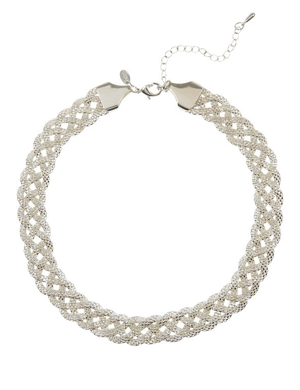 Silver Plated Chain Collar Necklace Image 1 of 1