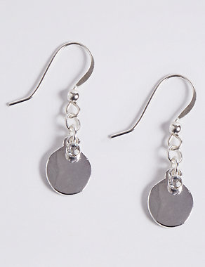 Silver Plated Crystal Drop Earrings Image 2 of 3