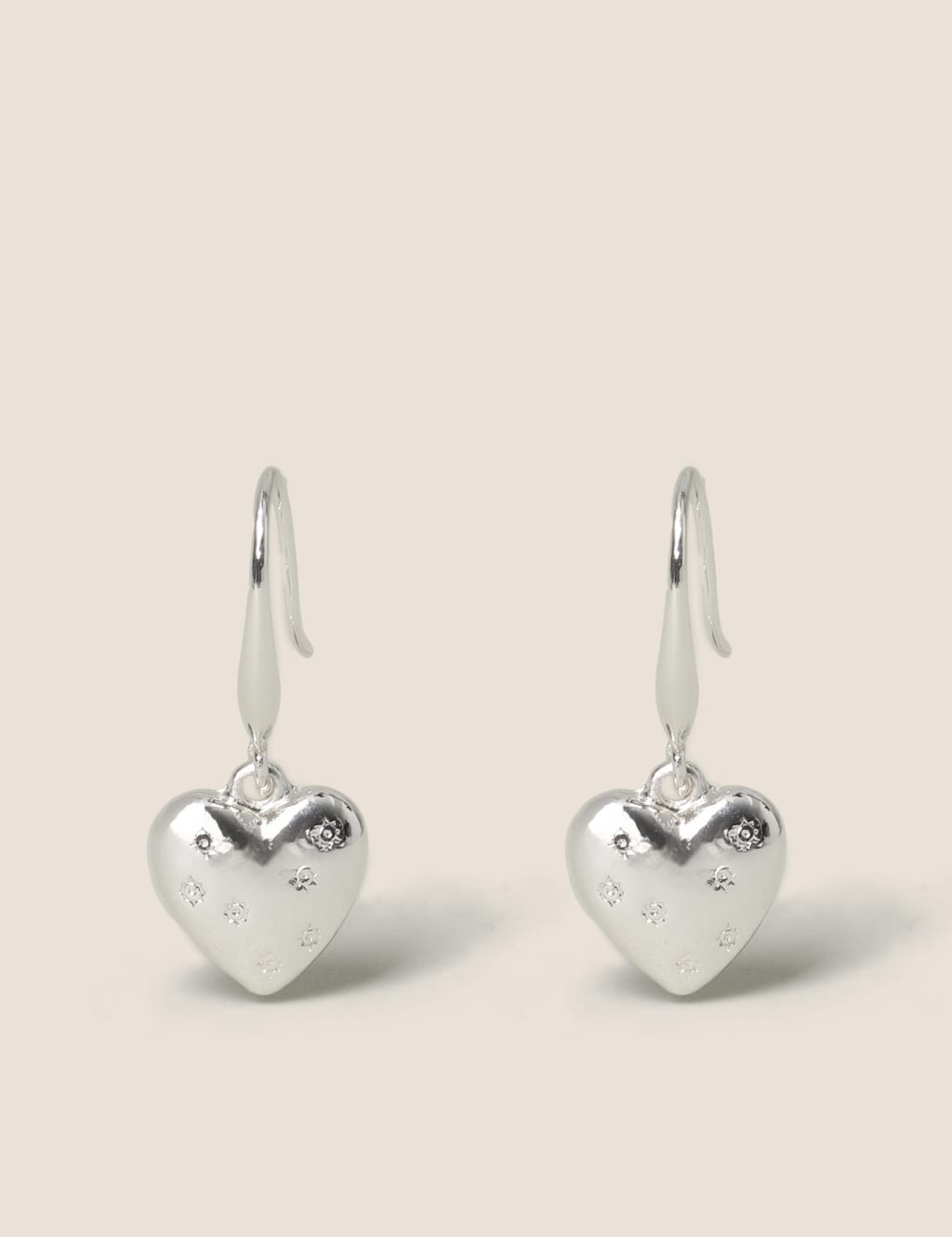 Silver Plated Heart Earrings M S Collection M S