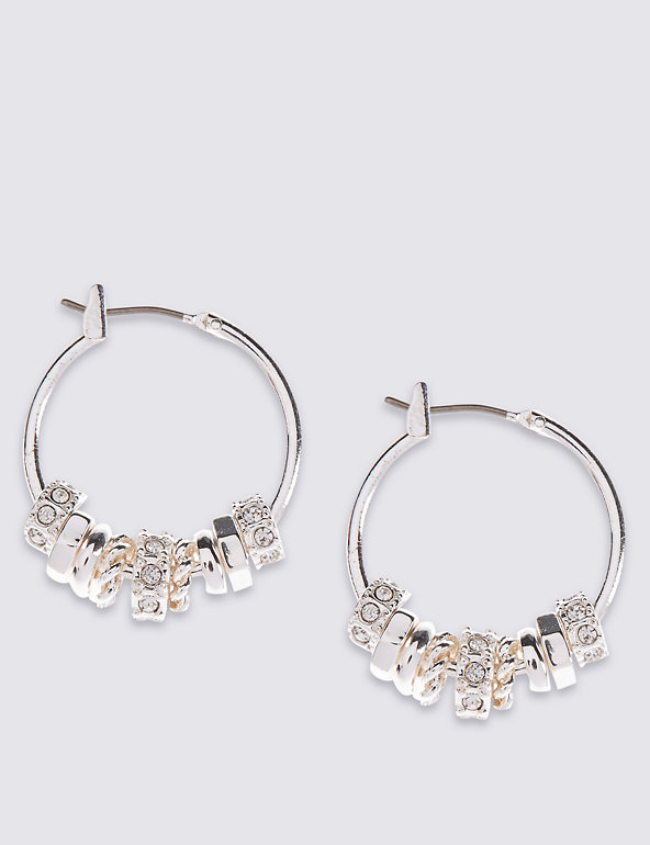 Silver Plated Hoop Earrings Image 1 of 2