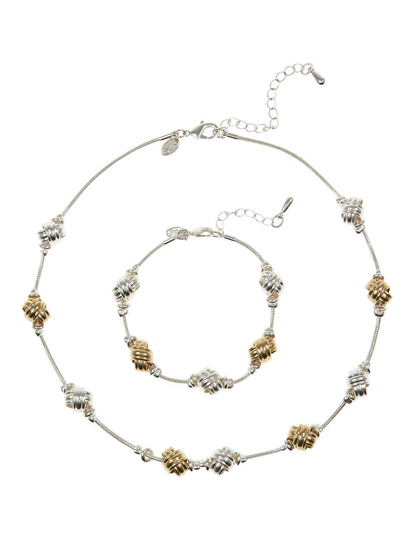 Silver Plated Knot Necklace & Bracelet Set Image 1 of 1