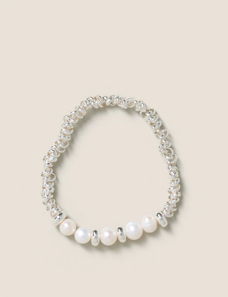 Silver Plated Pearl Bracelet 1 of 2