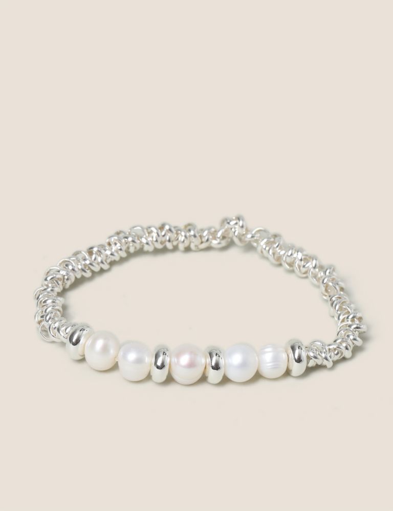 Silver Plated Pearl Bracelet 2 of 2